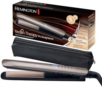 Remington Professional Hair Straighteners [Heat Protection Sensor to Reduce Hair Damage] Keratin Protect (High-Quality Keratin Ceramic Coating with Almond Oil) Digital Display, 160-230°C, Hair Straightener S8593