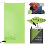 Style Slice Microfibre Towel Quick dry Lightweight Absorbent Travel Towel for Sports Beach Gym Swimming Camping Hiking Drying Pets - Small Medium Large X-Large XXLGreen, MEDIUM 100cm x 50cm