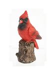 The Bridge Collection Little Cardinal Perched on a Branch Figurine - Red Bird on Stump Resin Tabletop Decoration - Memorial Cardinal