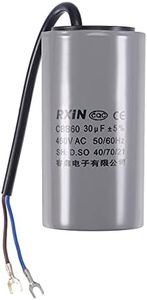 sourcing map CBB60 Run Capacitor 30uF 450V AC 2 Wires 50/60Hz Cylinder 96x50mm with Terminal for Air Compressor Water Pump Motor