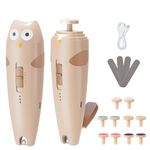 Lictin 2 in 1 Baby Nail Trimmer Electric, Safe Baby Nail File Kit Rechargeable, Baby Nail Clippers with Auto Light for Newborn, Infant, Toddler, Kids, 10 Replacement Grinding Heads, Trim and Polish(Brown)