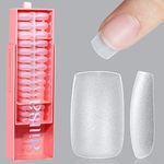 AILLSA Square Nails Tips - 450 Pcs Upgraded Matte Soft Gel Nail Tips No Filed, Pre-shaped Full Cover Acrylic Clear Fake Gelly Nail Tips for Soak Off Nail Extension 15 Sizes