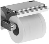 YUET Toilet Paper Holder with Phone Shelf, SUS304 Stainless Steel, Tissue Roll Rack Dispenser Storage Bathroom Accessories, Wall Mount Or Self Adhesive Stick On (Chrome)