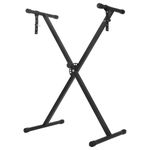 CROWNSHOP Adjustable X Frame Music Keyboard Stand with Locking Strap - 7 Height Positions, Holds up to 20kg