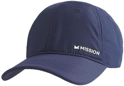 MISSION Cooling Performance Hat, Navy/White - Unisex Baseball Cap for Men & Women - Lightweight & Adjustable - Cools Up to 2 Hours - UPF 50 Sun Protection - Machine Washable