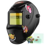 YESWELDER Auto Darkening Welding Helmet, 1/1/1/1 True Color Solar Powered Welding Hood with 2 Arc Sensors, Wide Shade 3.5/9-13 Welder Mask for TIG MIG ARC and Grind