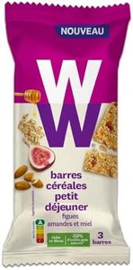 WW Barres Céréales Petit Déjeuner, Figues, Amandes et Miel, Riches en Fibres, Sources de Protéines 120g, 221996