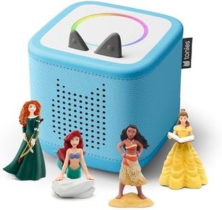 Toniebox 2 Audio Player Disney Princess Bundle for Kids 3+ with Ariel, Moana, Merida, and Belle - Sky Blue
