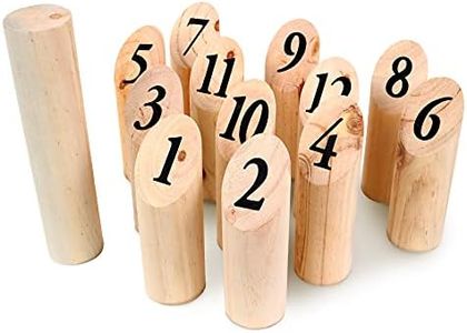 BLUE SKY - 12 Bolos Nórdicos - Juego de Habilidad y Aire Libre - 049712 - Beige - Madera - 15 cm - Juguete para Niños - A Partir de 6 años