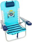 Life is Good 4-Position Lace-up Backpack Beach Chair with Pillow, Cup and Phone Holder, Island Blue