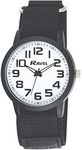 Ravel - Men's Modern Workwear Watch with Easy-Fasten Strap - Black/White Dial/Black Strap