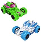 TECHNO TOYS Push and Go Stunt Racing Toy Car for Kids 360 Degree Rotation Big Rubber Tires Friction Powered Stunt Car Truck Vehicle Toy for Kids Toddlers