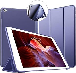 VAGHVEO Funda iPad Air 2, Ligera Silicona Soporte Smart Cover [Auto-Sueño/Estela], Cubierta Trasera de TPU Suave Cáscara para Apple 9.7 Pulgadas iPad Air 2 (Modelo: A1566, A1567), Azul Marino
