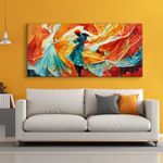 Large Abstract Wall Art Painting. Framed Canvas Paintings for Living Room, Office, Home, Hotels, Resorts. Modern Art Large Size Canvas Framed Wall Art for Home Decor. (E, Wrapped Canvas)