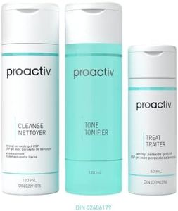 Proactiv Solution 3 Step Acne Treatment - Benzoyl Peroxide Face Wash, Exfoliating Toner, Repairing Acne Spot Treatment For Face And Body - 60 Day Complete Acne Skin Care Kit