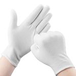 OKAM Cotton Gloves, 30 Pcs White Cotton Gloves for Dry Hands Moisturizing Eczema, Washable Shrink Resistant Cotton Gloves for Men and Women, Stretchable Cloth Gloves for Coin Jewelry Silver Inspectio