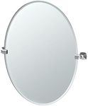 Gatco 4149LG Jewel Frameless Oval Mirror, Chrome, 32"H