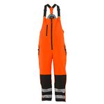 RefrigiWear Men's Hivis Insulated Softshell Bib Overalls - ANSI Class E High Visibility with Reflective Tape - Orange - XX-Large