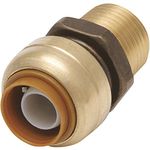 3/4 x 3/4 Inch Push to Connect Male NPT Threaded Adapter Fitting Connector for PEX, Copper, CPVC Pipe, Brass Plumbing Fitting with Stiffener, No Lead 50 in Pack