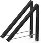 Anjuer Laundry Room Wall Mounted Drying Rack Clothes Hanger Folding Wall Coat Racks Aluminum Home Storage Organiser Space Savers Black