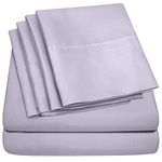 Sweet Home Collection Quality Deep Pocket Bed Sheet Set-2 Extra Pillow Cases, Value, King, Lilac, 6 Piece