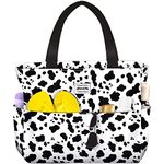 HOMESPON Large Waterproof Beach Bag for Women Sandproof Tote Bag Pool Bag with Zipper and Pockets for Travel Vacation Gym (Cow Print)