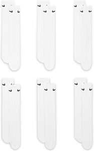 Nike Crew Training Socks 6-Pack – White/Black, Size L