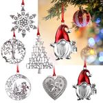 Christmas Tree Ornaments, 6PCS Christmas Decorations Christmas Ornaments 2023 - Santa Claus, Life Tree, Loving Dog, Christmas Snowman, Christmas Tree Letters, Snowflake for Christmas Tree Decorations