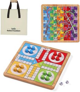 Crobyi 12 Inches Ludo Board Game + Snakes and Ladders Board Game, 2 in 1, Classic Board Game Set for Adults and Kids, Including 1 Game Board, 2 Dice, 16 Game Pieces, Game Rules and Carrying Bag.