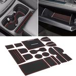 SENSHINE for Honda CR-V CRV Accessories 2023 2024 Cup Holder Insert Center Console Liner Trim Door Packet Mats Non-Slip Anti Dust Premium Custom Interior 18PC Set (Red Trim)