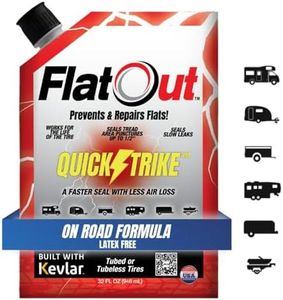 FlatOut QuickStrike Tire Sealant On Road Formula - Prevent Flat Tires, Seal Leaks, Contains Kevlar, 32-Ounce Bag