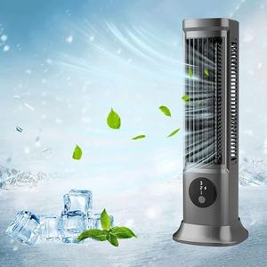 Frafuo Mini Tower Fan-Portable Low-Noise Oscillating USB Cooling Fan with 3 Wind Speeds-360° Adjustable Horizontal/Standing Portable Fan for Bedroom Living Room Office Outdoor, Grey