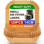 BYKITCHEN Air Fryer Liners for Cosori Small/Chefman Mini/Midea/Daewoo Compact 2L, 120PCS 5.5Inch Disposable Parchment Paper Air Fryer Liner, Nonstick Kitchen Accessories for Single AirFryer Baskets