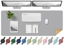 Large Desk Pad Mat 47.2" x 17", Office Desk Mat, Non-Slip PU Leather & Cork Desk Blotter for Keyboard and Mouse, Large Desk Mat, Large Mouse Pad for Office & Home (Light Gray)