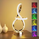 IKSOO Modern Table Lamp, Musical Note Design Spiral Lamp with 7 RGB LED Colors, Touch Control Dimmable Modern Nightstand Lamp, Cool Lamps for Bedroom, Unique Lamps Elegant with a Cool Vibe