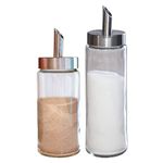 (Sugar & cinnamon) Dispenser/Pourer/Shaker – MODREN STILE Brushed Nickel - Stainless Steel Lid - ideal Sugar & cinnamon