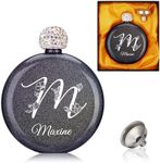 Angirlish Personalized Cute Flask for Women,Custom 304 Stainless Steel Liquor Flasks with Funnel,Portable Whiskey Flasks for Drink Bar BBQ,Traveling,Bachelorette Party Favor, Bridesmaid Gift 5 oz