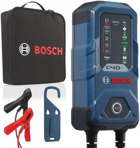 Bosch C40-Li Battery Charger, 5 Amps with Trickle Function - For 6V/12V Lead-acid, AGM, EFB, GEL, SLI and 12V Lithium (LiFePO4) Batteries, Comes with a UK Style Plug