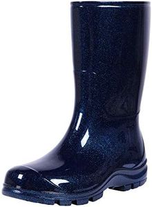 Asgard Women's Mid Calf Rain Boots Printed Waterproof Rubber Boots Short Garden Shose, Starry Blue, 9