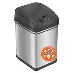 iTouchless 8 Gallon Dog-Proof Sensor Kitchen Trash Can with Lid and Odor Filter, Stainless Steel 30 Liter Automatic Recycling Bin Prevents Pets Getting in Trashcan, Home, Office, Bedroom, Bathroom