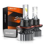 SEALIGHT H13/9008 LED Headlight Bulbs, 24000LM LED Bulbs, 6000K Bright White, Plug and Play, Halogen Replacement, Packs of 2