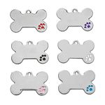 Fyfjur 6 PCS Blank Dog Tags, Bone ID Tag for Dog, Engraved Bone Shaped Pet ID Dog Tags, DIY Engraved Cat Dog ID Tags, Personalised Pet Identity Name Tags, Blank Dog tag DIY Carving