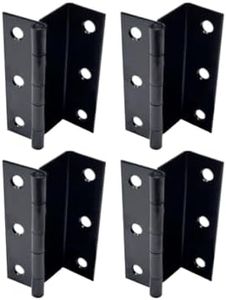 QCAA Three Fold Shutter Hinge, Half Surface for Shutter, Cabinet, Furniture, 2-1/2" x 1.2mm, Matte Black, Made in Taiwan, 4 Pack