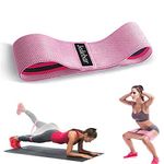 Jedebar Resistance Bands Non-Slip Fabric Booty Bands, 3 Strengths Level Optional Fitness Loops for Glutes Hips Legs Yoga Pilates Exercise Physiotherapy and Recovery Workout (Pink-Medium Resistance)