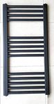 Greened House Milano BLACK Straight Heated Towel Rail W400mm x H800mm Flat Central Heating Towel Radiator (400 x 800 straight)