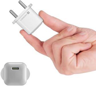 Portronics Adapto 20 Lite Smallest 20W GaN Wall Charger with Type C PD Fast Charging Output Port, Compatible with iPhone 8 and Above, iPad, Tablets, All Type C Mobile Phones and Devices (White)