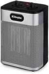 Dimplex DXUC2BS 2000W Upright Ceramic Fan Heater Portable Electric Heater with Adjustable Thermostat, 3 Heat Settings, Fan-Only Mode, Tip-Over & Overheat Protection - Black and Silver
