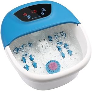 SPA4PIEDS Foot Spa Massager with Bubble Jets, Foot Bath with Customizable Heating Temperature, 14 Rollers and Removable Pumice Stone for Soothing Tired, Overworked Feet（Blue）