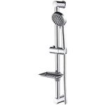 Ibergrif M20903 Shower Riser Kit, Shower Slide Bar with Shower Head, 170CM Shower Hose,Shower Head Holder and Soap Dish, Adjustable Shower Height Bracket for Bathroom