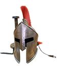 AnNafi® Medieval Greek Spartan Helmet | 300 Movie King Leonidas Roman Helmet Copper Finish with Red Plume | Spartan Legions Helmets | Men's Warrior Headwear Costume Accessories